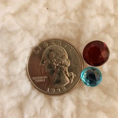MULTI-COLORED RHINESTONES, FACETED ACRYLIC FLATBACK ROUND, Set Of 11 Packages