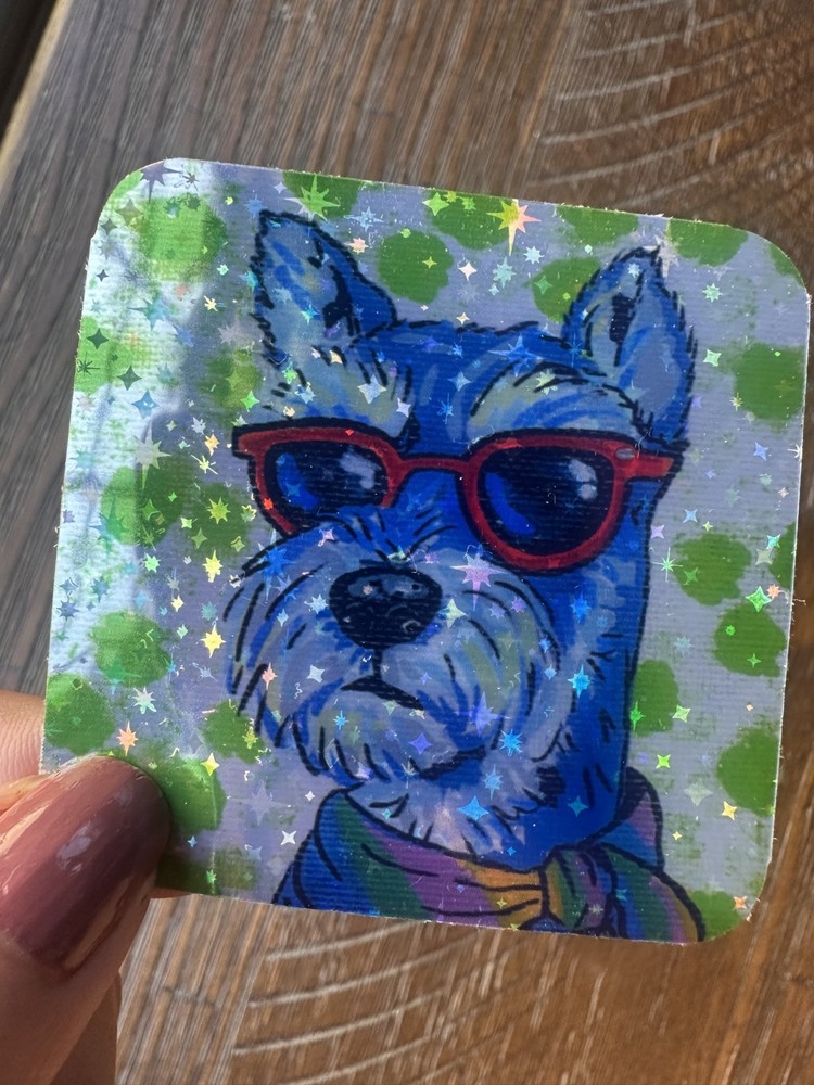 HOLOGRAPHIC STICKER* “Paws & Chic” 2.5×2.5
