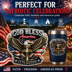 2pcs 250th Anniversary USA Stickers – Patriotic American Flag Decals for Cars, T
