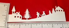 Christmas Die Cuts * Winter Sledding Scene * Set of 15 * White Cardstock *