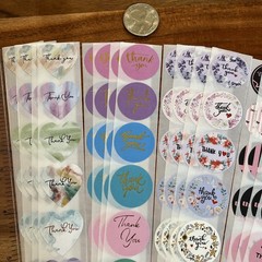 200pcs Cute Thank You Stickers 1” Small Business for Decorate Envelopes Sealing