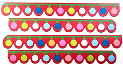 Christmas House String Lights Stickers 4pc 6″ Red Holiday Scrapbook Craft Border