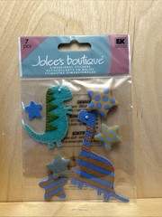 Jolees DINOSAURS Stars Stripes Triceratops Brontosaurus Rex Sticker Scrapbook 3D