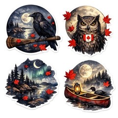 Canadian Touch Of Goth Sticker Pack 4 Darkly Canada-Themed Vinyl Stickers