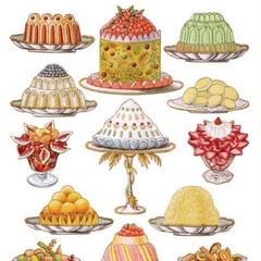 Violette Stickers – French Desserts – 2 Vintage Victorian Sweets Sticker Sheets