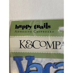 K&C Company Happy Trails Adhesive Chipboard Beach Vacation Sticker Set