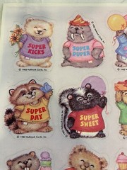 Hallmark Vintage 1982 Shirt Tales Stickers Cute Funny Animals Critters