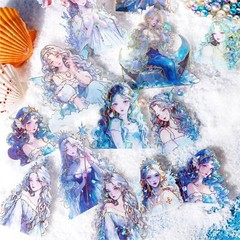 Stereo Laser Gold Fairy Elf Angel Stickers Shell-light Mermaid Scrapbooking DIY