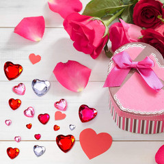 516 Pcs Heart Rhinestones Sticker Acrylic Heart Gems Stickers Crystal Gems Self