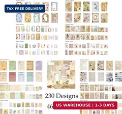 460 Sheets Vintage Scrapbook Papers Journaling Scrapbooking Supplies Kit junk jo
