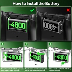 Rysker Charger with 4x4800mWh Rechargeable Battery Pack for Xbox One/Series X…
