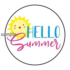 30 CUTE HELLO SUMMER ENVELOPE SEALS LABELS STICKERS 1.5″ ROUND GIFTS SUNSHINE