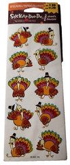 American Greetings Stickety-Doo-Da Stickers Thanksgiving Turkey Pilgrim New VTG