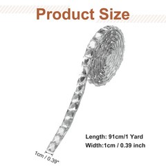 0.39 Inch x 1 Yard Crystal Rhinestone Sticker Ribbon White