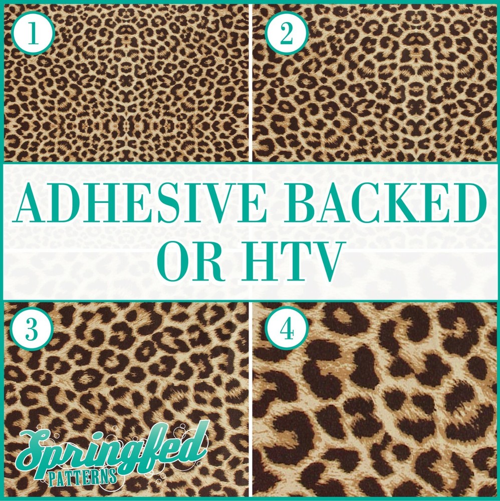 LEOPARD PRINT Spots Pattern #1 Adhesive Vinyl or HTV Heat Transfer Choose Size