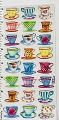 Violette Stickers Modern Teacups Tea Party Crafts Planner Supply Scrapbook