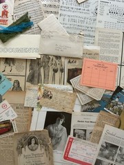 Vintage Ephemera Lot of 100 Pieces Junk Journal Book Pages Stamps Letters more