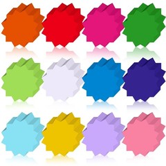 Assorted Color Starburst Die Cut Shapes Paper DIY Craft Supplies 12 Colors 3.9