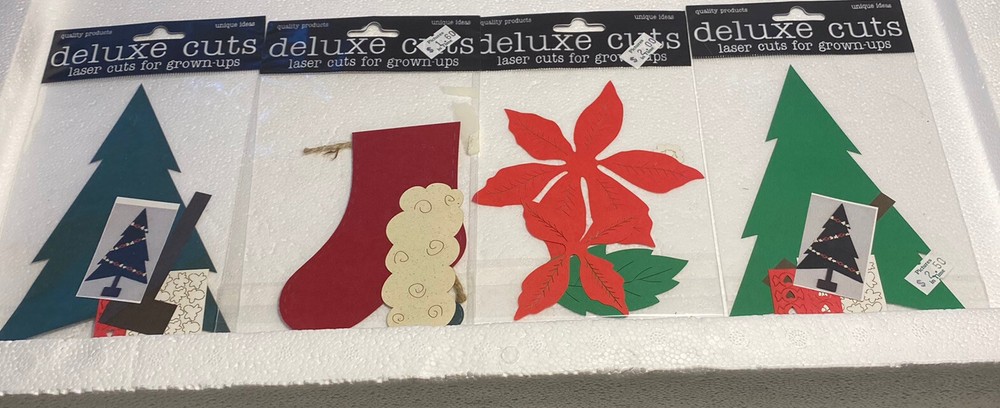 lot of 4 Deluxe Cuts Christmas Laser Die cuts 4 New packages sealed
