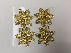 CraftbuddyUS DB Set of 4 Self Adhesive Gold Crystal Pretty Petals, DIY, Cards