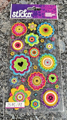 LARGE 3 X 6″ STICKOPOTAMUS STICKERS: GRAPHIC FLOWERS *