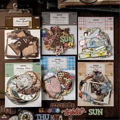 50 Vintage Mechanical Clock Stickers for DIY Art Scrapbook Diary Embellishments
