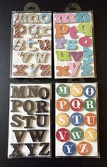 4 Packs Colorbok Sticky Alphabet Letters A To Z Sweet Sparkle Black Ornate NEW