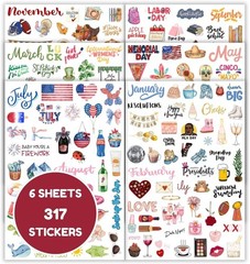 2025 Happy Holiday Calendar Stickers for Planner Women Adults-Monthly Seasonal A