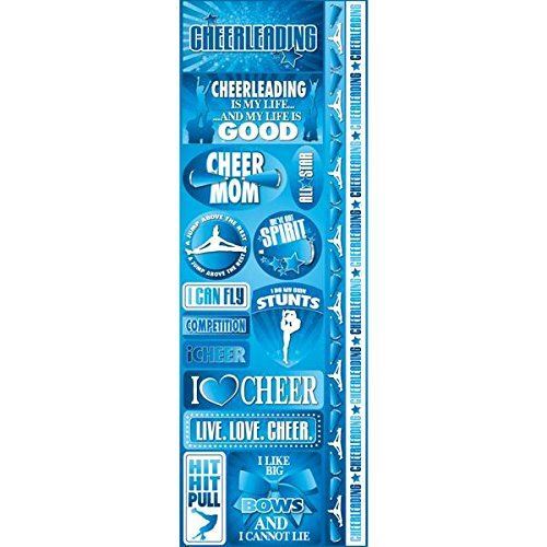 Reminisce Signature Series Cardstock Combo Stickers, 4.25 by 12-Inch, Cheerleadi