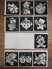 Color Your Own Velvet Sticker Lot Christmas Teddy Bears S247