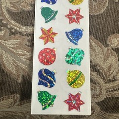 Mrs. Grossman’s Sticker Strip Sparkle Ornaments Prismatic Christmas – Lot of 5