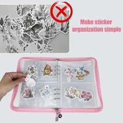 A5 Sticker Storage Book, 40 Pages, 180 Pockets, Pink