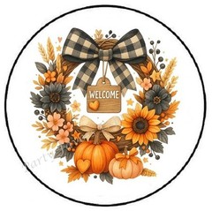 WELCOME AUTUMN WREATH HALLOWEEN ENVELOPE SEALS LABELS STICKERS PARTY FAVORS