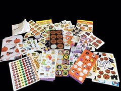 Lot of Vintage Halloween Stickers – Eureka Hallmark AGC Sandylion Partial Pages