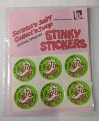 TREND 80s Stinky Stickers Vtg Scratch N Sniff Sealed Leather Keep Rolling!
