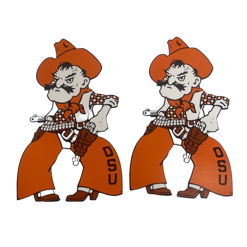 2 OSU Pistol Pete 10″ x 6″ Cardstock Die Cut Oklahoma State Cowboys Scrapbooking