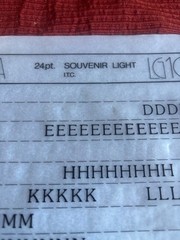 Three Letraset INSTANT LETTERING Transfer Letters 24 pt Souvenir light partial 2