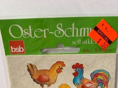 Vintage Oster-Schmuck Hen & Chicks Rooster Stickers ~ So Cute!