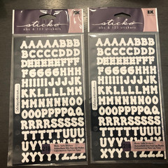 Lot of 2 Scrapbooking Stickers ABC 123 alphabet Sticko 4 sheets total as shown