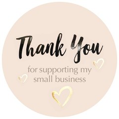 EasyKart 4000 Thank You Stickers 1.5″ Round Gold Foil Pastel Peach