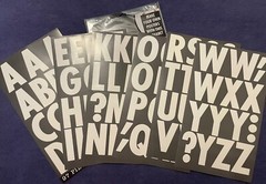 Sticko White Poster Size Alphabet Stickers 97 Piece, NEW Bold Large Jumbo XL ABC