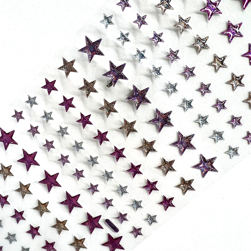 Epoxy Glitter Star Pink Dimensional Stickers Scrapbooking Cardmaking