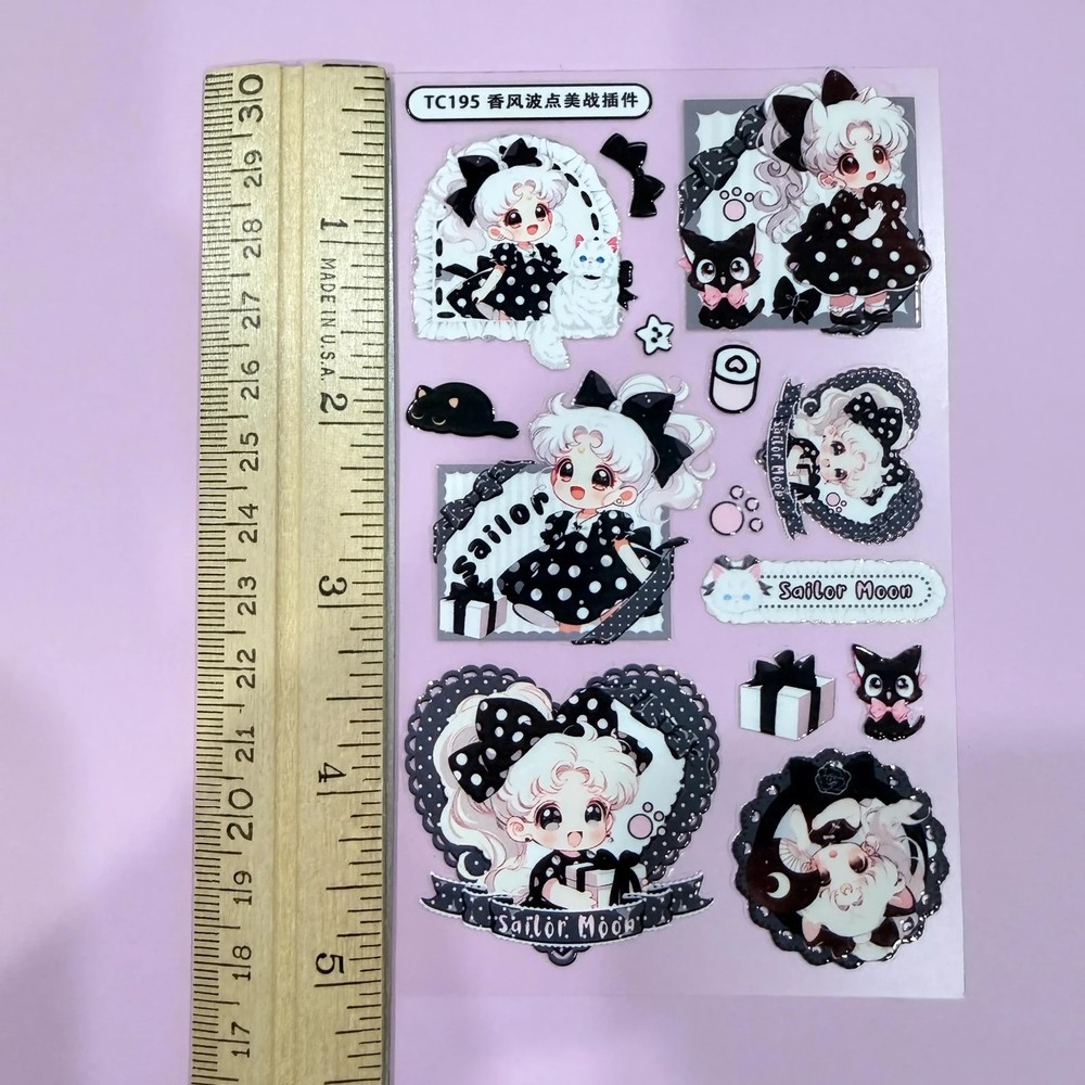 Sailor Moon Cute Colorful Waterproof Embossed Stickers