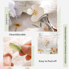 Pressed Flower Stickers Set, 270PCS Dried Flowers Waterproof Stickers Decals Flo