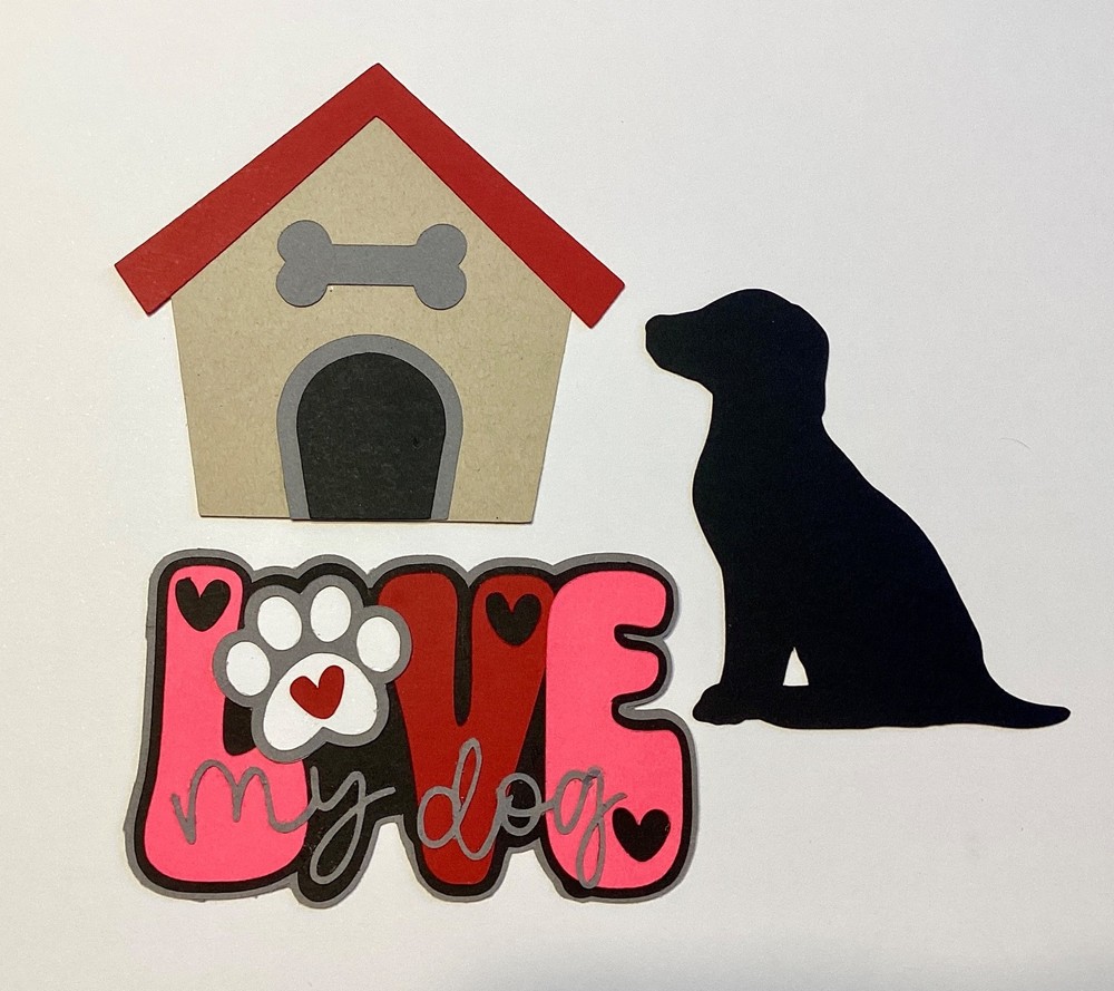 Love My Dog Die Cut Embellishments for Cards Scrapbooking Making 🎉Free Shipping