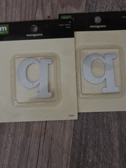 Making Memories Brushed Metal Monogram Lot (Letters: L, Q, Q / Reversible B)