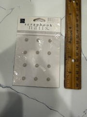 Scrapbook Interiors Nails Round Top Snap-On Paper-Crafting Fastener Cream Color