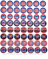 SET of 100- 1″ PRECUT «CHICAGO CUBS» Bottle cap images. We cut for you!!