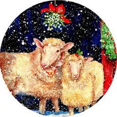 5 1/4″ x 7 1/2″ Sheet of 12 BABY ANGEL TRIO Christmas Card Seals #57 USA MADE