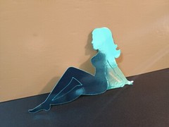 Vintage Stickers MUD FLAP GIRL Glossy Foil Vending Sticker VTG PVI Blue 01
